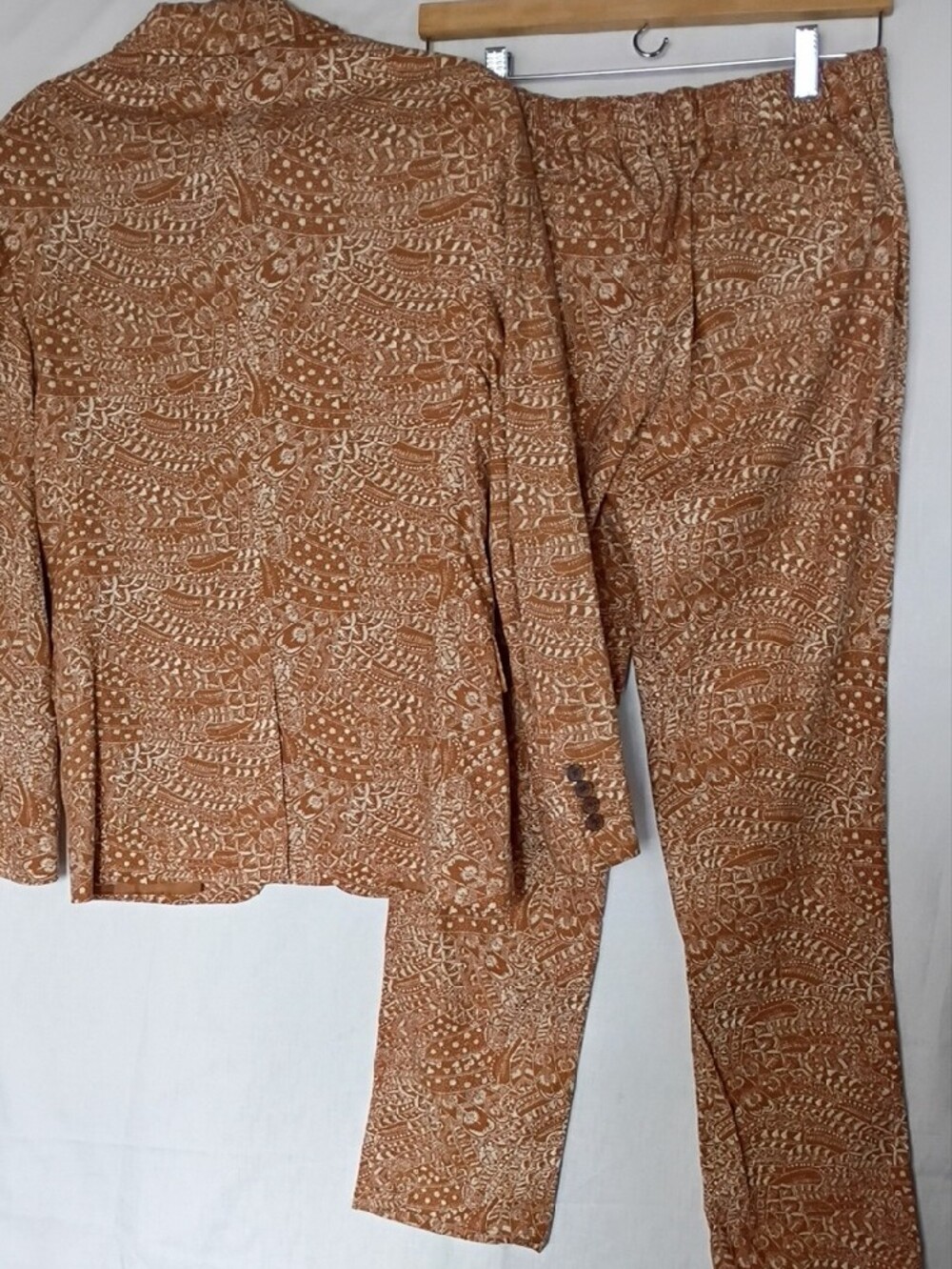 INC International Concepts Women's Brown Patterned Two-Piece Suit Size XS Linen - Picture 15 of 15